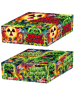ZOMBIE INVANSION | 62 Shot 500 Gram Zipper Cakes By Suns Fireworks